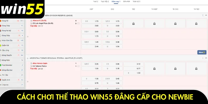 Cách chơi thể thao Win55 đẳng cấp cho newbie