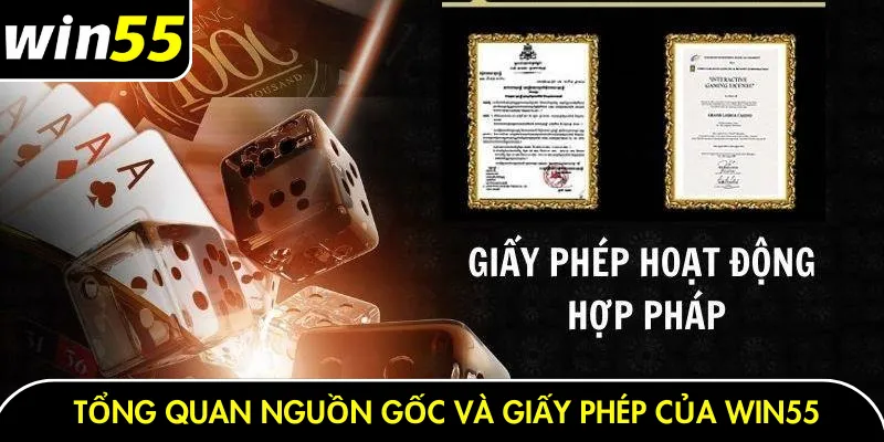 Tổng quan nguồn gốc và giấy phép của Win55