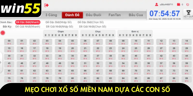 Mẹo chơi xổ số miền nam dựa các con số